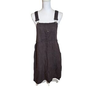 FLAX by Jeanne Engelhart Linen Overall Jumper Dress Small